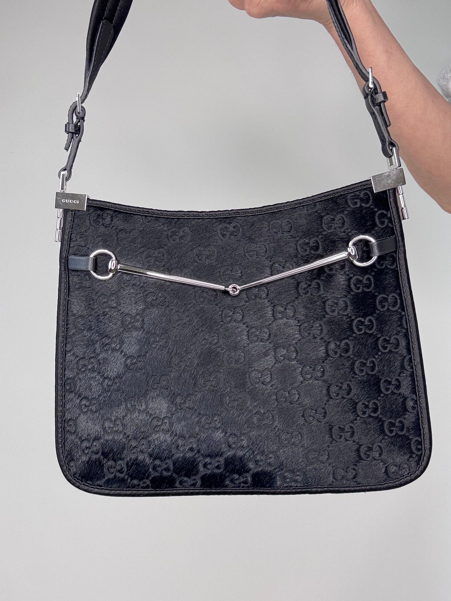 Gucci Slim Horse bit Pony Hair Bag