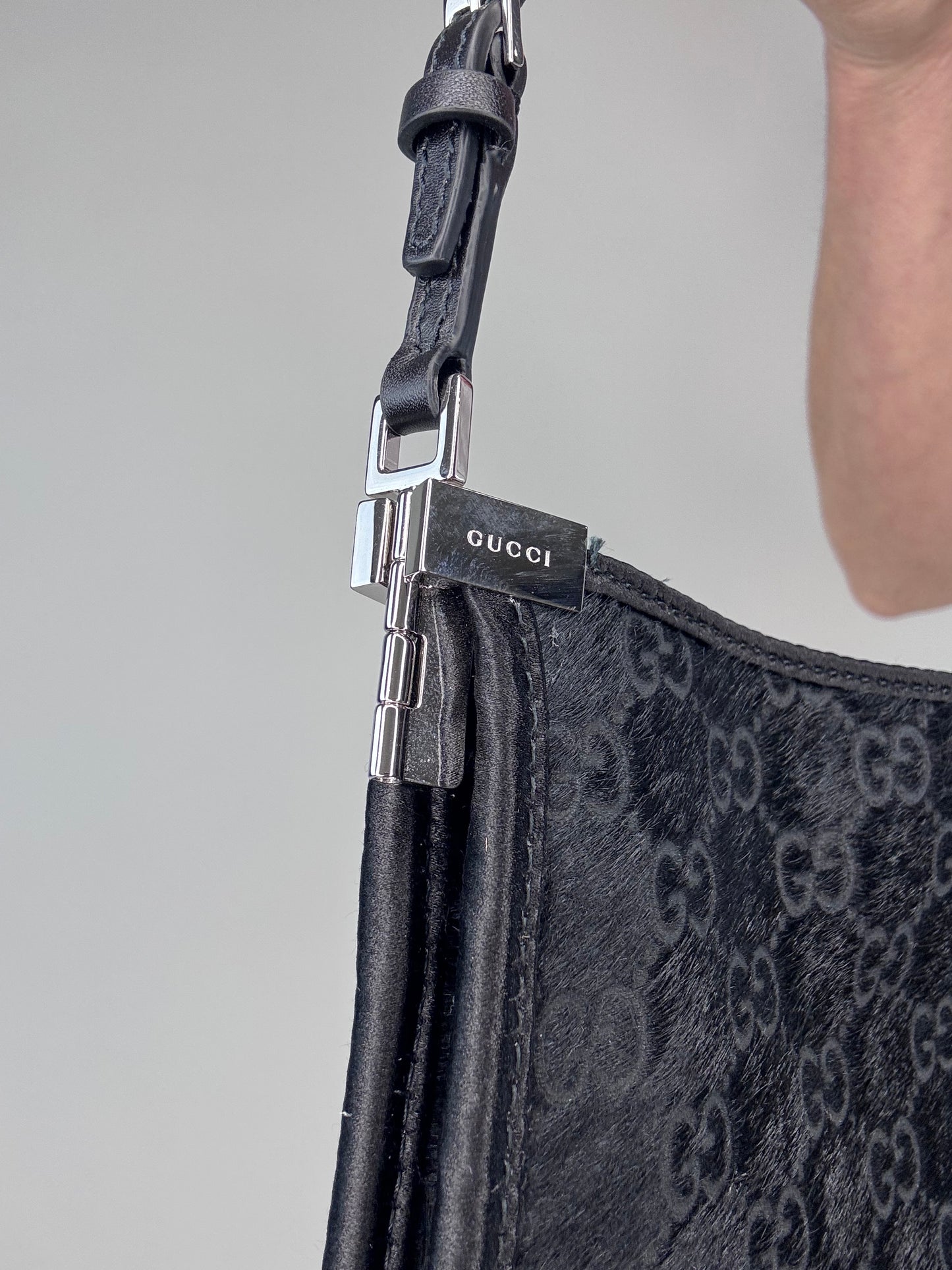 Gucci Slim Horse bit Pony Hair Bag