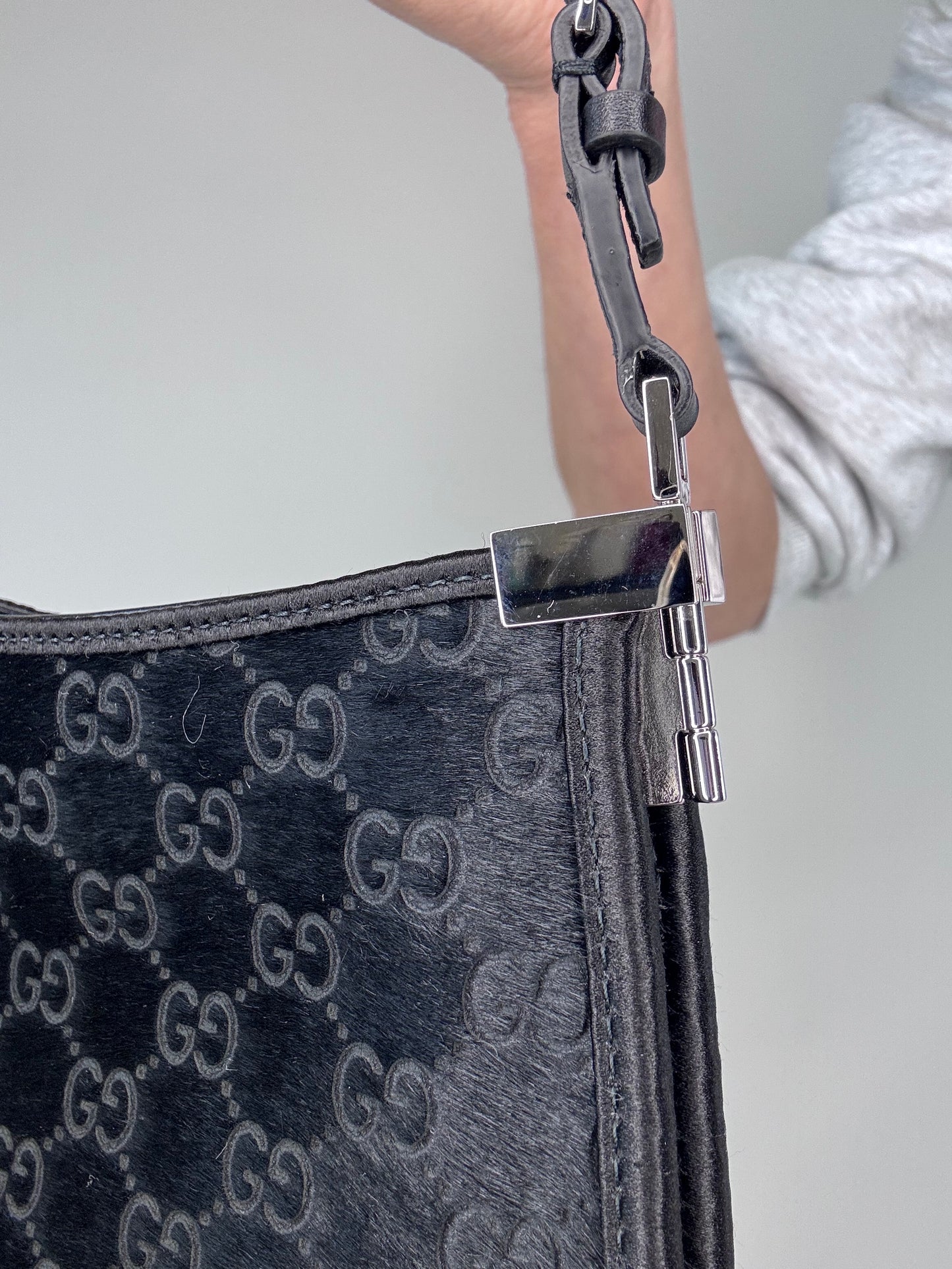 Gucci Slim Horse bit Pony Hair Bag