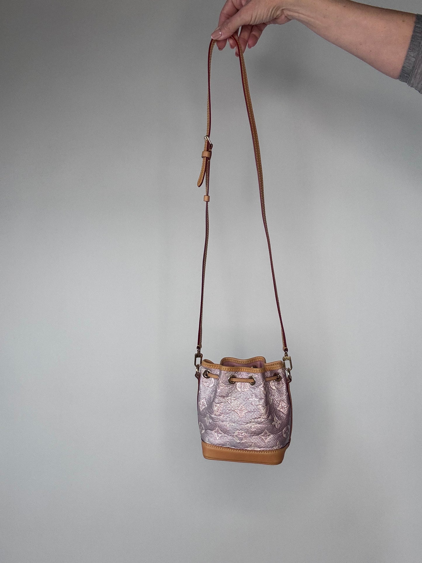Louis Vuitton Laminated  Jacquard Nano Noe Pink