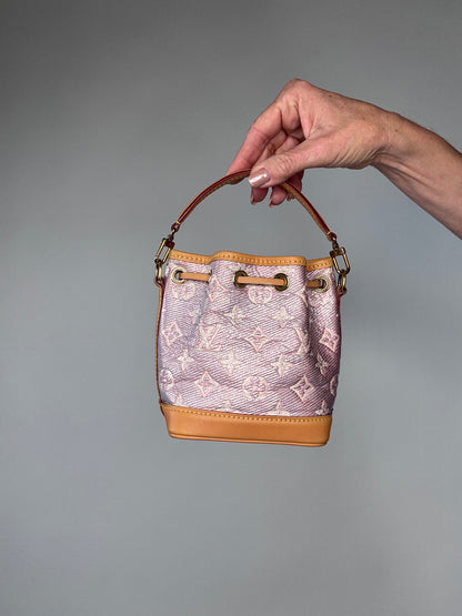 Louis Vuitton Laminated  Jacquard Nano Noe Pink