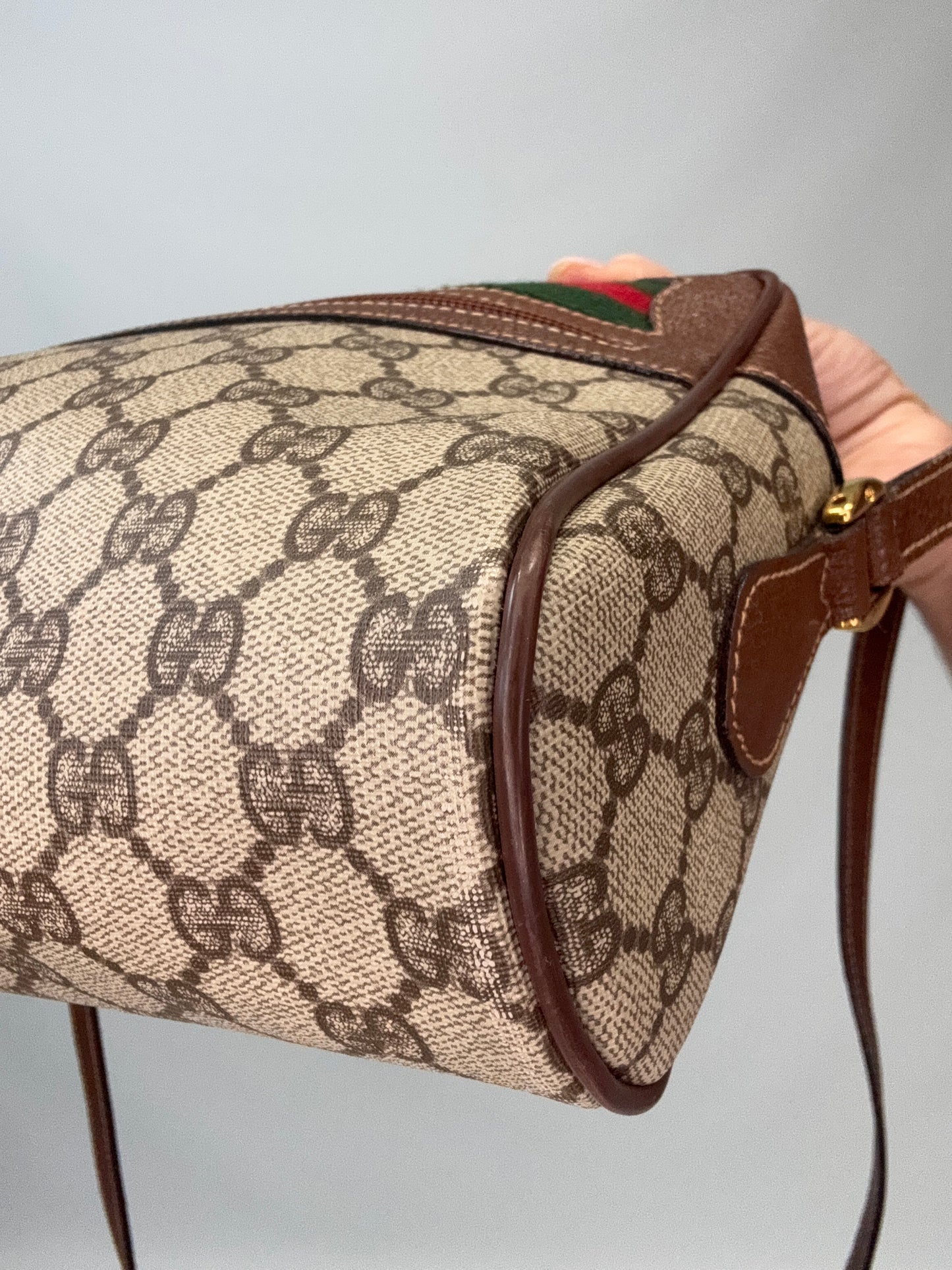 Gucci Sherry Line Supreme Crossbody- Vintage Brown