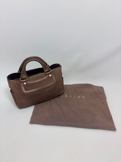 Celine Vintage Brown Suede C Macadam Boogie Handbag