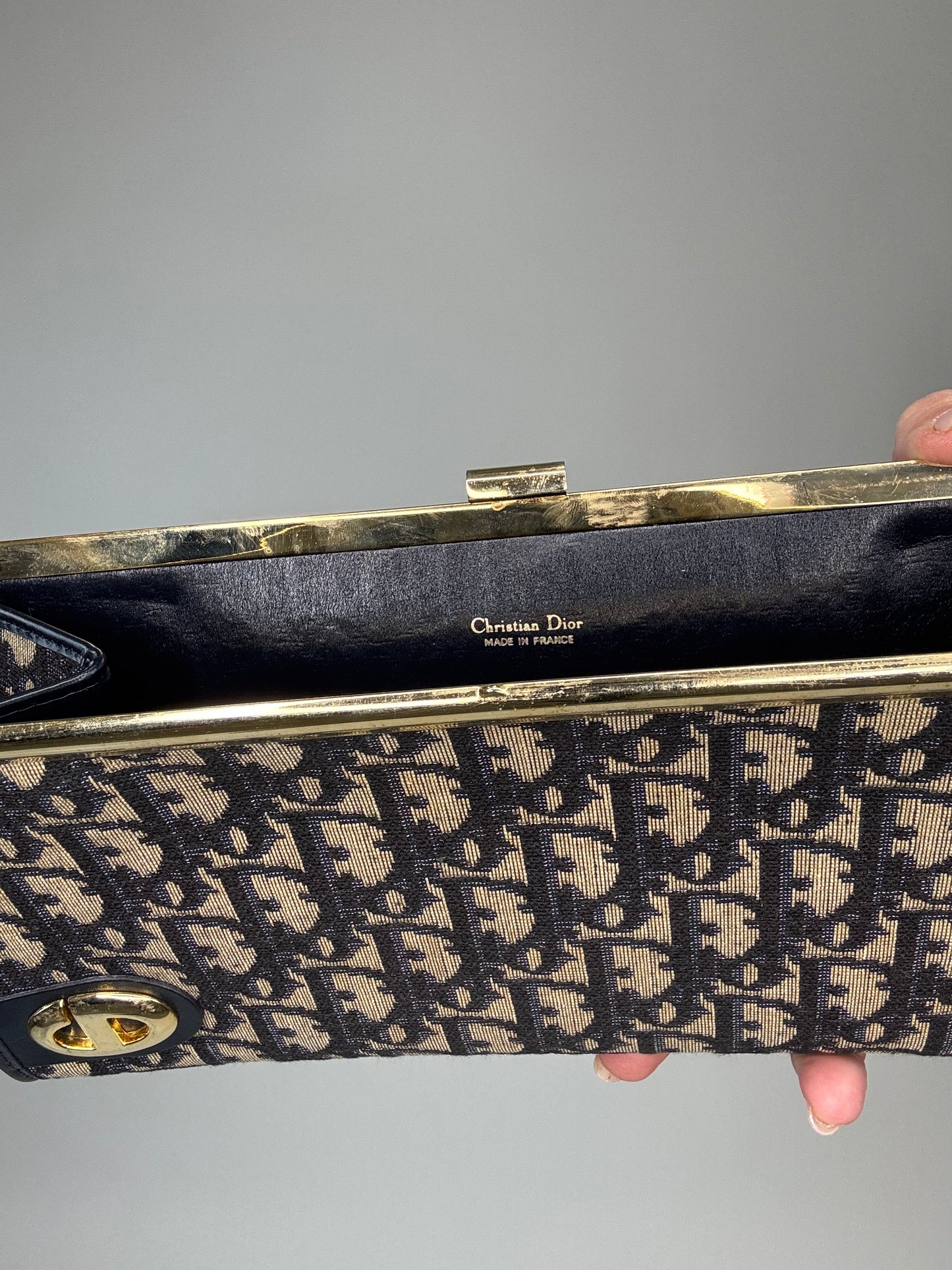 Dior Vintage Kiss Lock Trotter Clutch