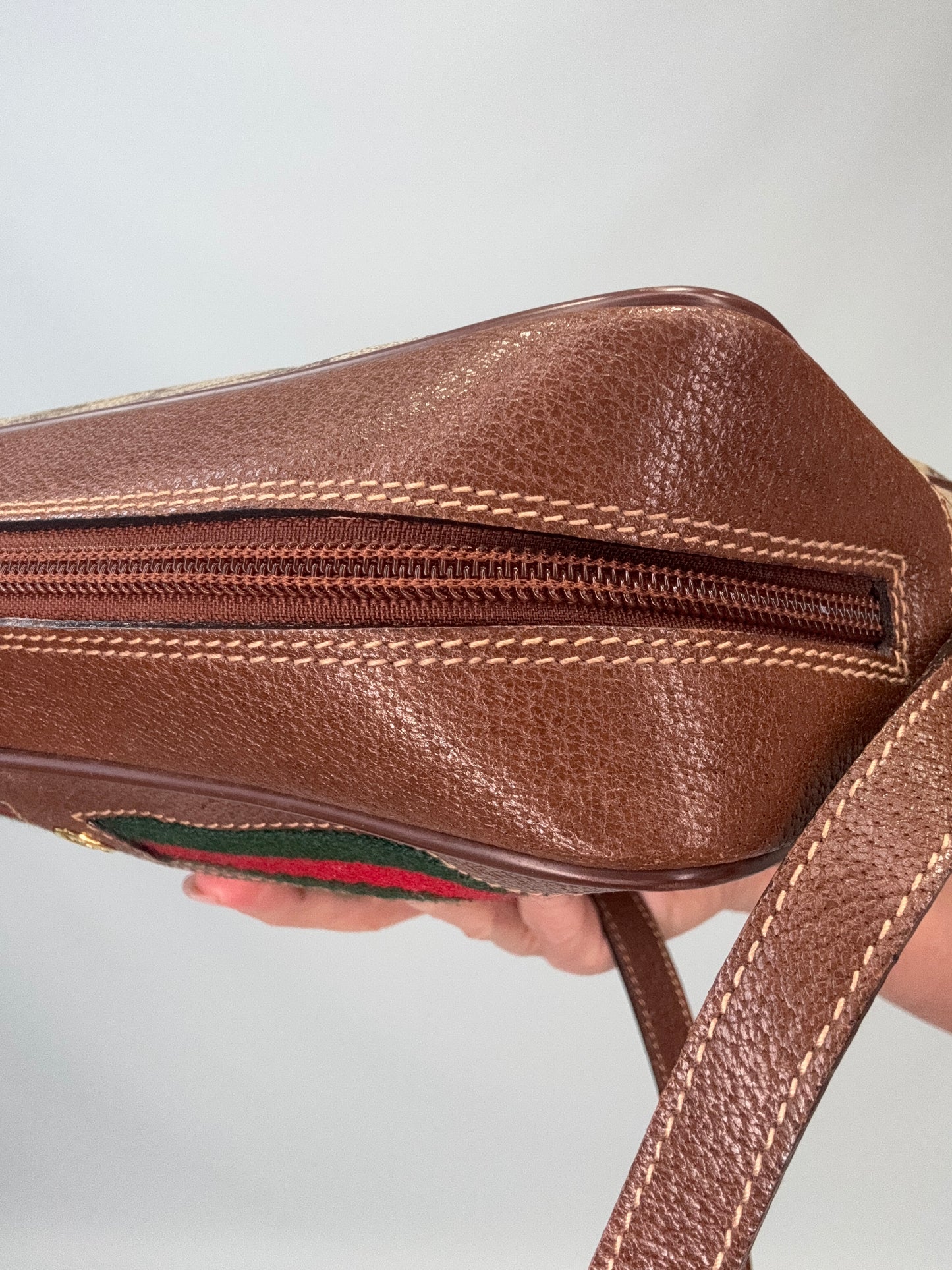 Gucci Sherry Line Supreme Crossbody- Vintage Brown