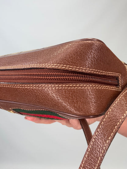 Gucci Sherry Line Supreme Crossbody- Vintage Brown