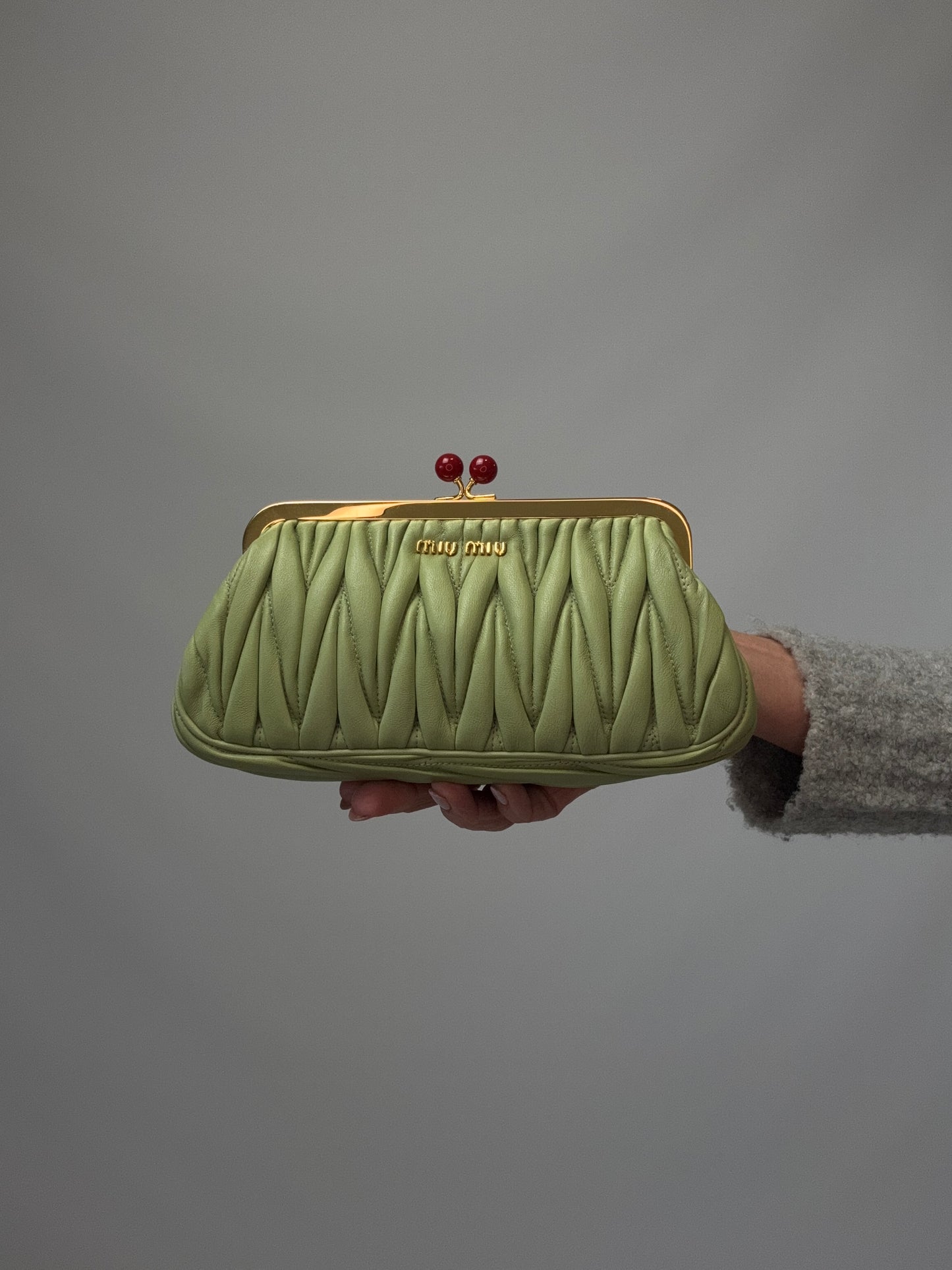 Miu Miu Matelasse Kiss Lock Clutch
