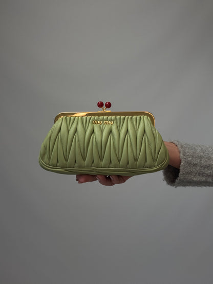 Miu Miu Matelasse Kiss Lock Clutch