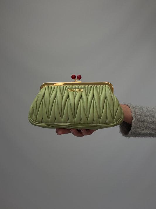 Miu Miu Matelasse Kiss Lock Clutch