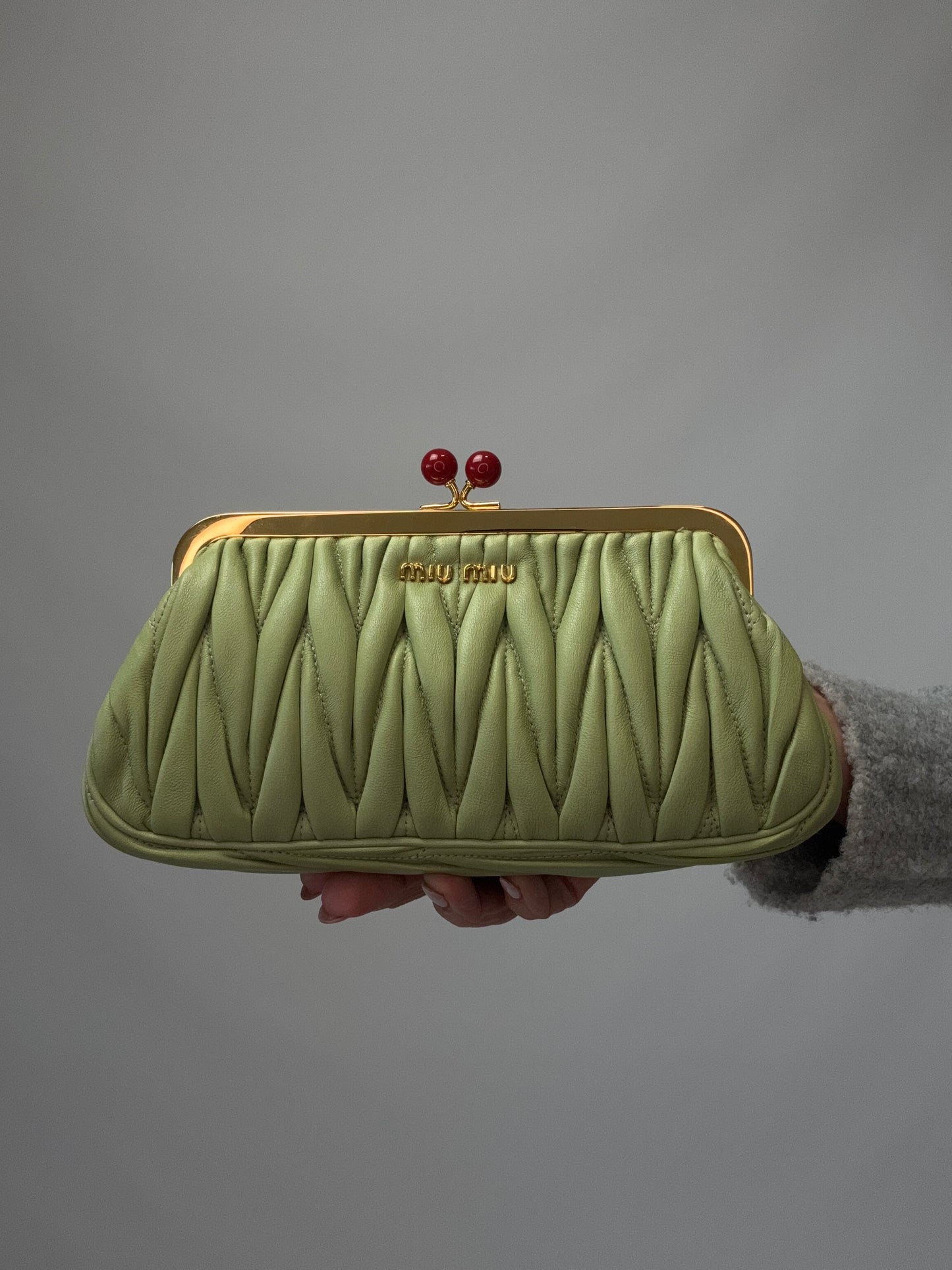 Miu Miu Matelasse Kiss Lock Clutch