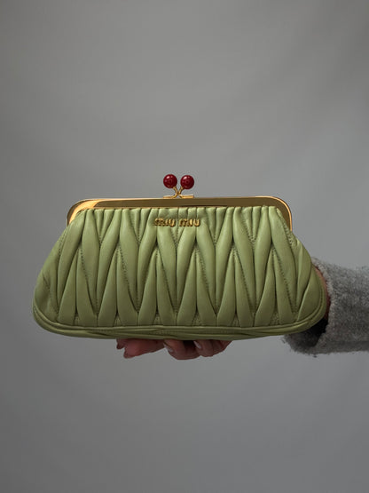 Miu Miu Matelasse Kiss Lock Clutch
