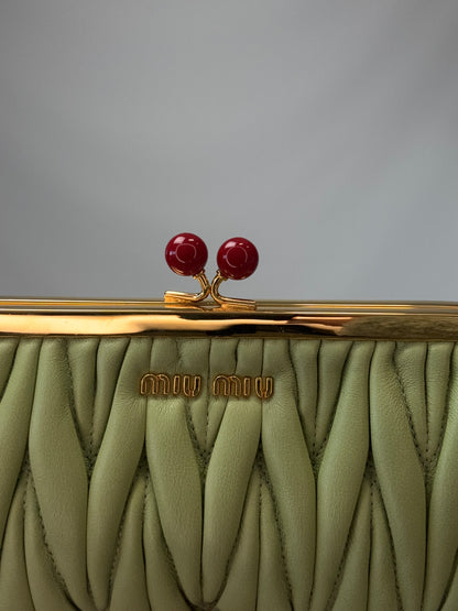 Miu Miu Matelasse Kiss Lock Clutch
