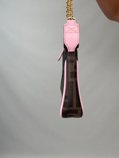 Fendi Zucca Baguette Pochette Chain Bag