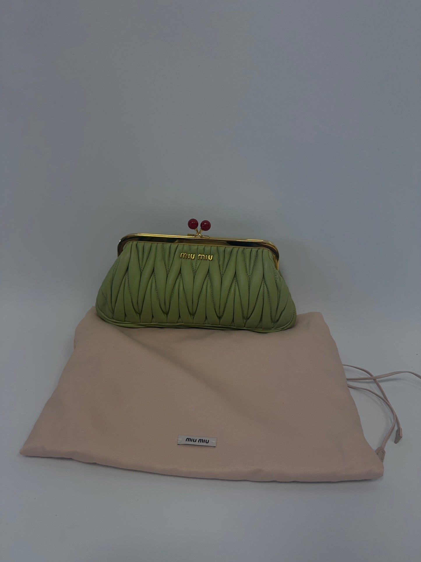 Miu Miu Matelasse Kiss Lock Clutch