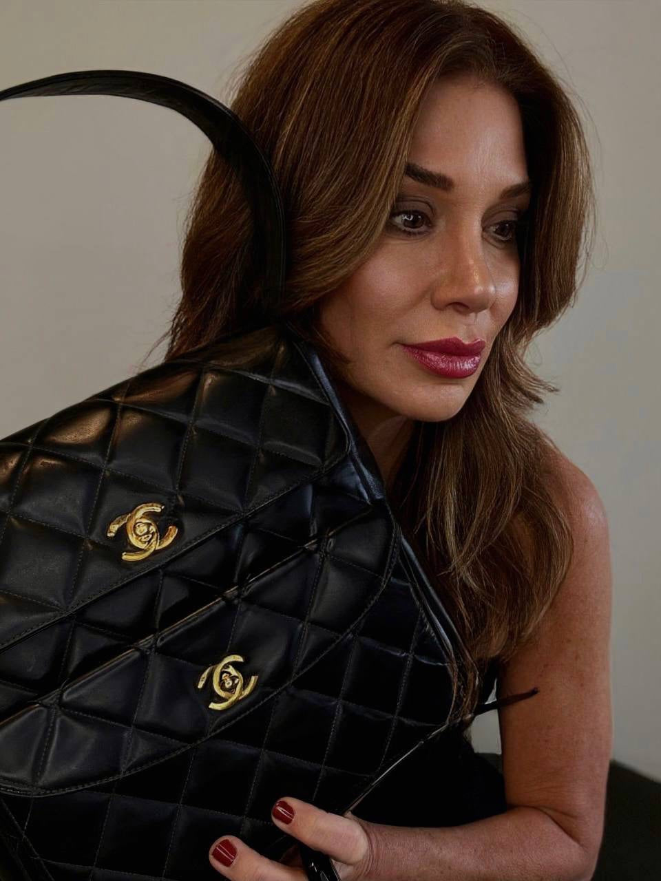 Miu Miu Archive Studded Heart Charm 2way Handbag- Black – thestilstyle