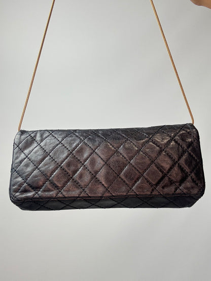 Chanel  2.55 East West Metallic Quilted Flap Bag