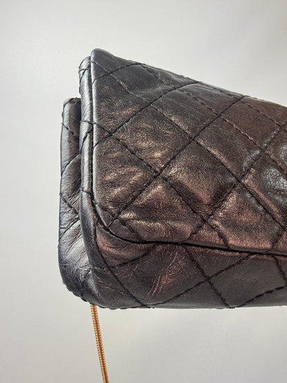 Chanel  2.55 East West Metallic Quilted Flap Bag