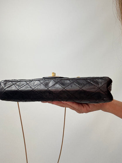 Chanel  2.55 East West Metallic Quilted Flap Bag