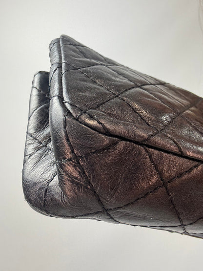Chanel  2.55 East West Metallic Quilted Flap Bag