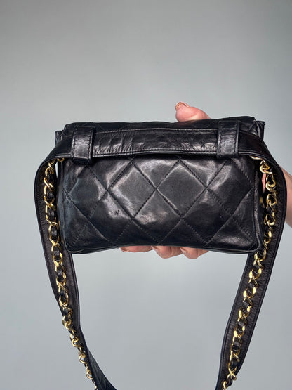 Chanel Vintage Quilted Envelope Belt Bag