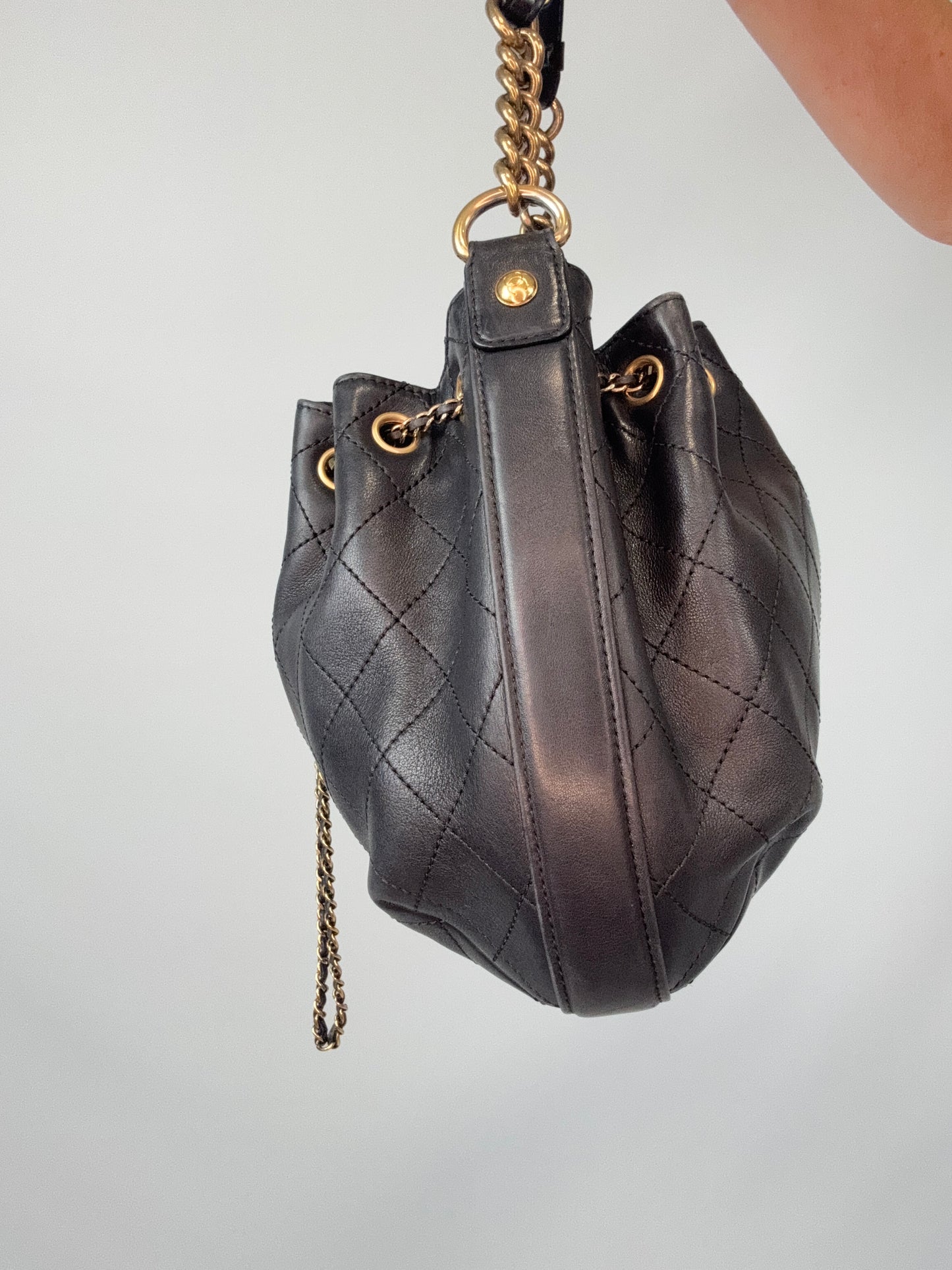 Chanel Quilted Drawstring Bucket