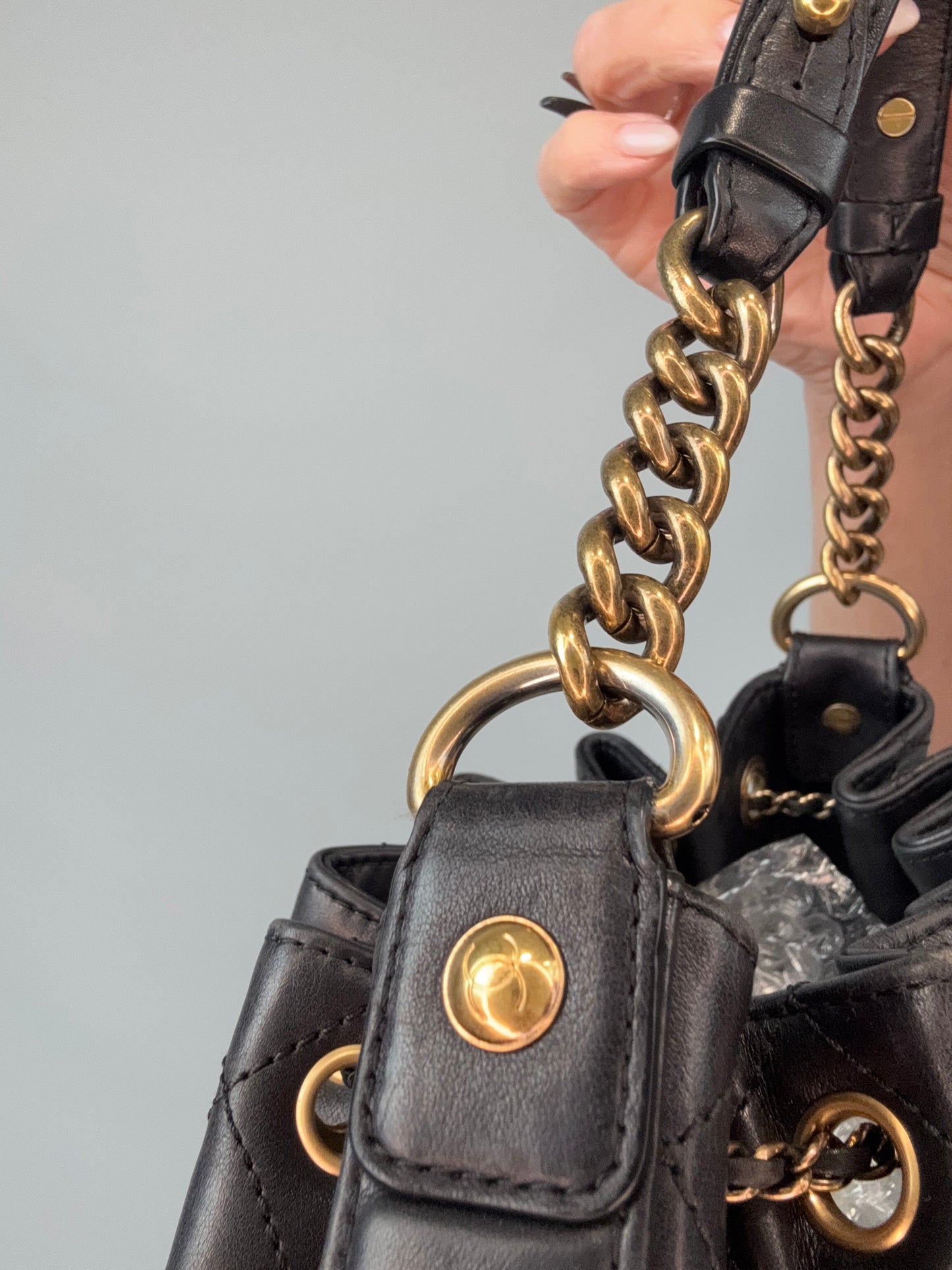 Chanel Quilted Drawstring Bucket