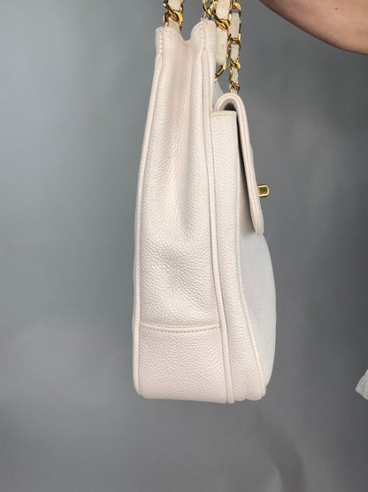 Chanel Rare Caviar Double Sided White Tote