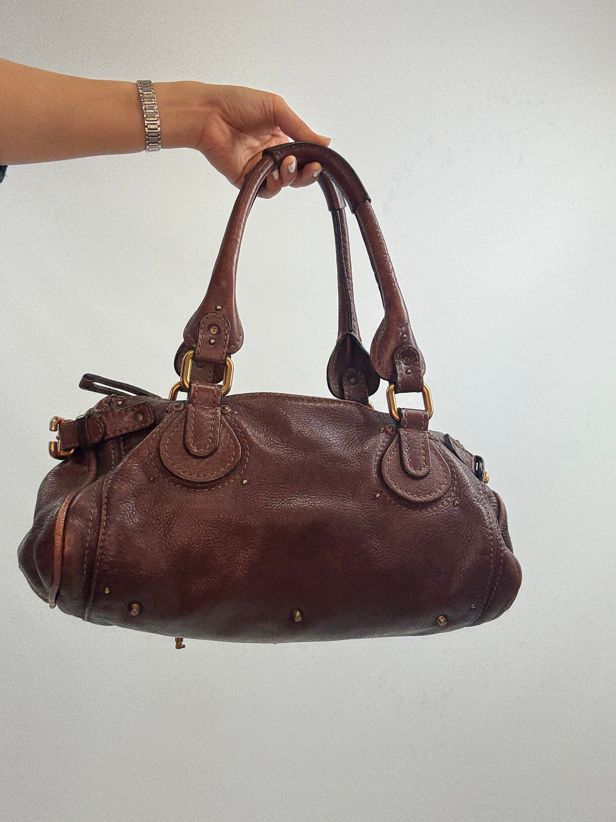 Chloé Paddington Leather Satchel — Chocolate Brown.