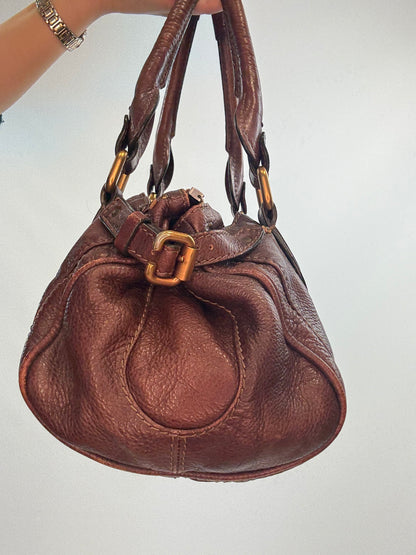 Chloé Paddington Leather Satchel — Chocolate Brown.