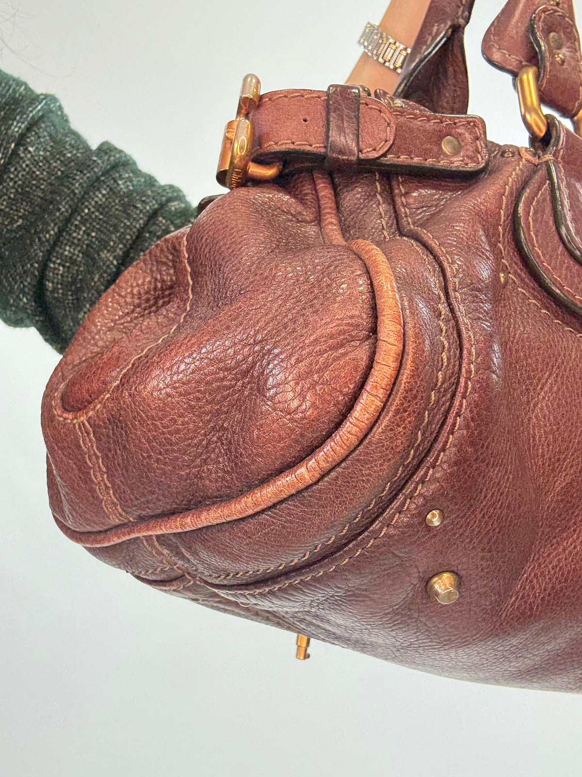 Chloé Paddington Leather Satchel — Chocolate Brown.