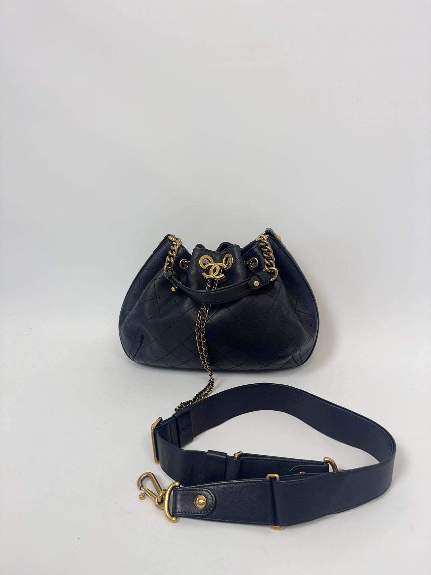 Chanel Quilted Drawstring Bucket