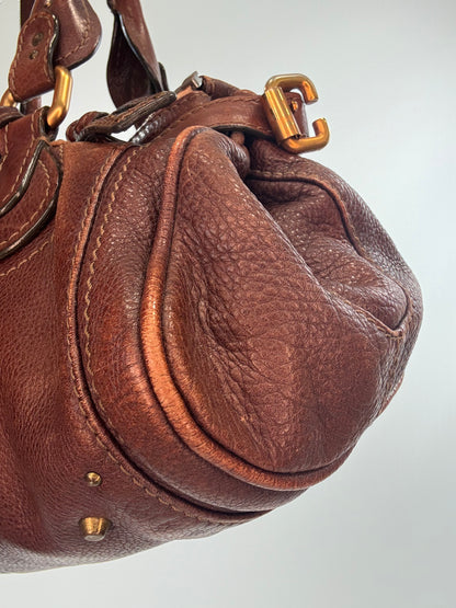 Chloé Paddington Leather Satchel — Chocolate Brown.