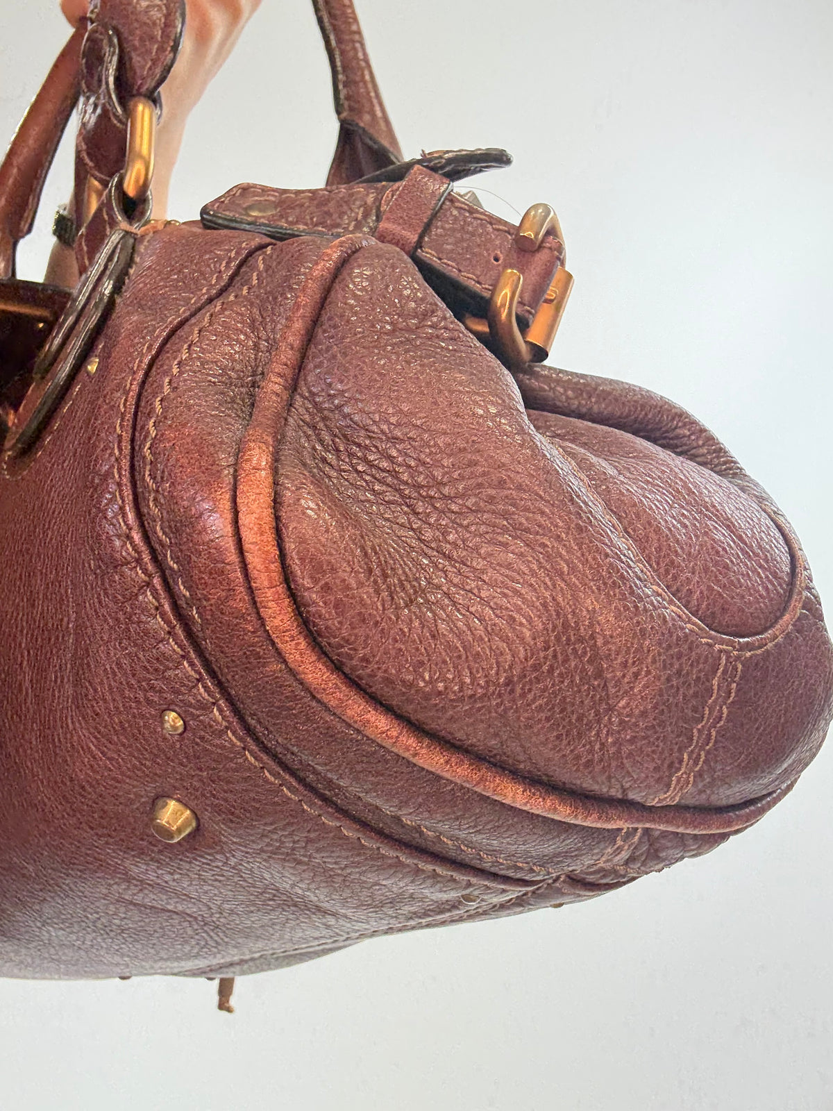 Chloé Paddington Leather Satchel — Chocolate Brown.
