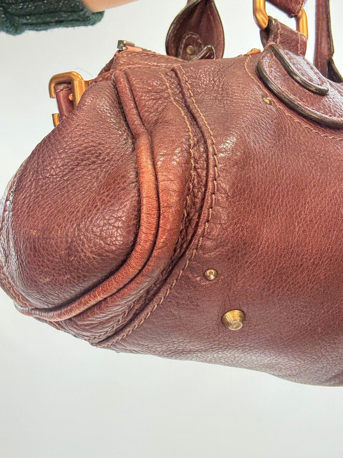 Chloé Paddington Leather Satchel — Chocolate Brown.