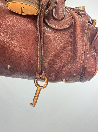Chloé Paddington Leather Satchel — Chocolate Brown.