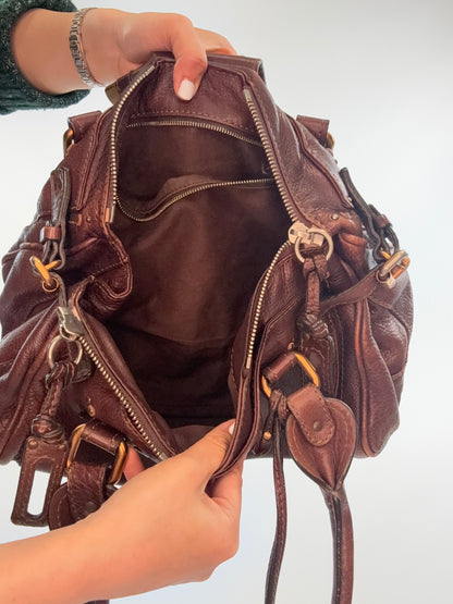 Chloé Paddington Leather Satchel — Chocolate Brown.