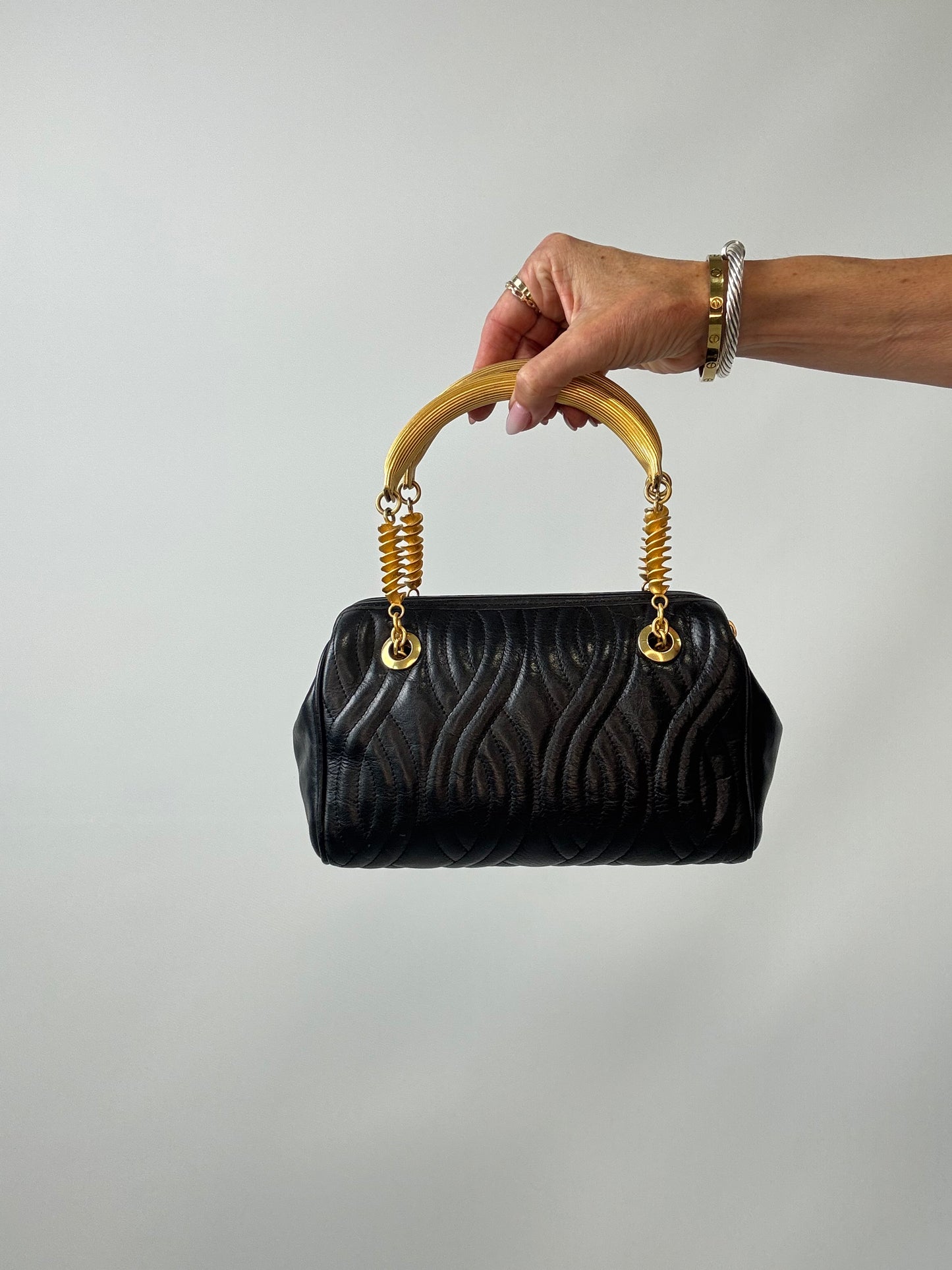 Fendi Vintage 1980s “Pasta” Quilted Leather Top Handle Bag