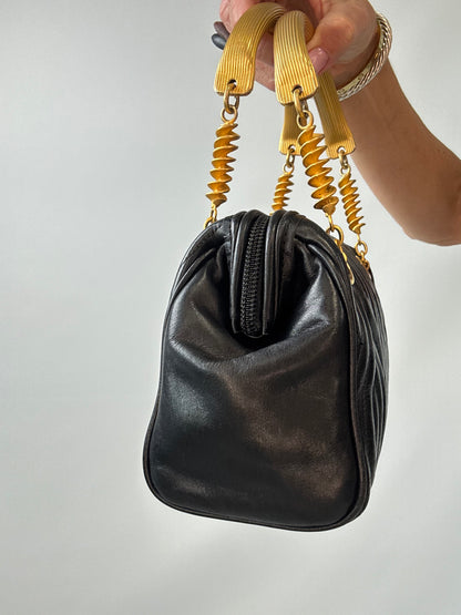 Fendi Vintage 1980s “Pasta” Quilted Leather Top Handle Bag