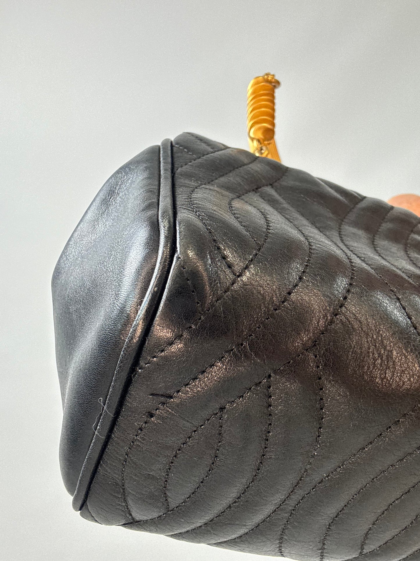 Fendi Vintage 1980s “Pasta” Quilted Leather Top Handle Bag