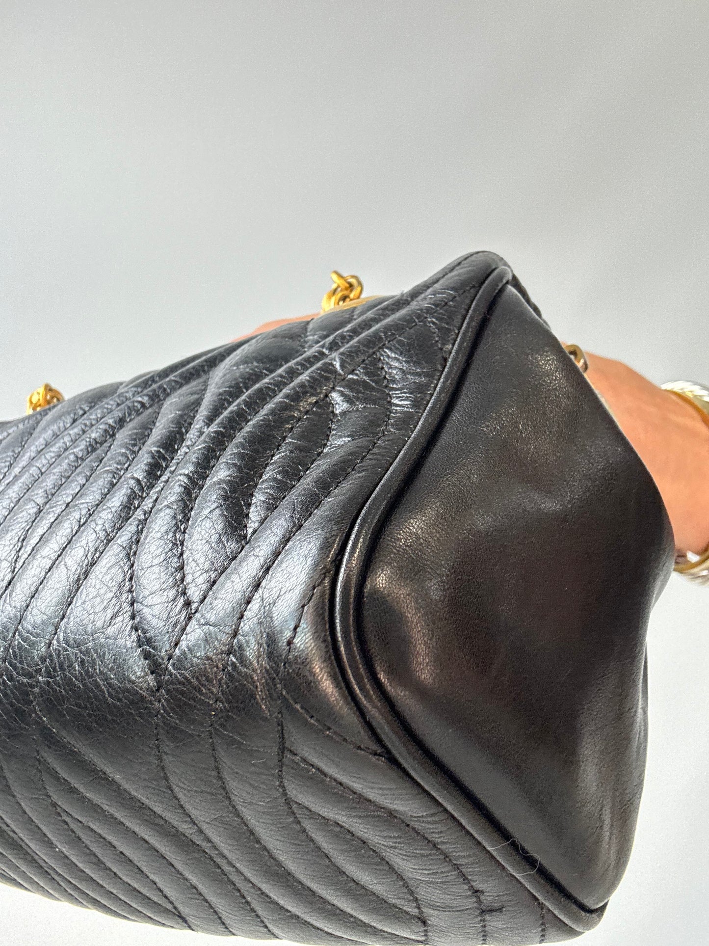 Fendi Vintage 1980s “Pasta” Quilted Leather Top Handle Bag