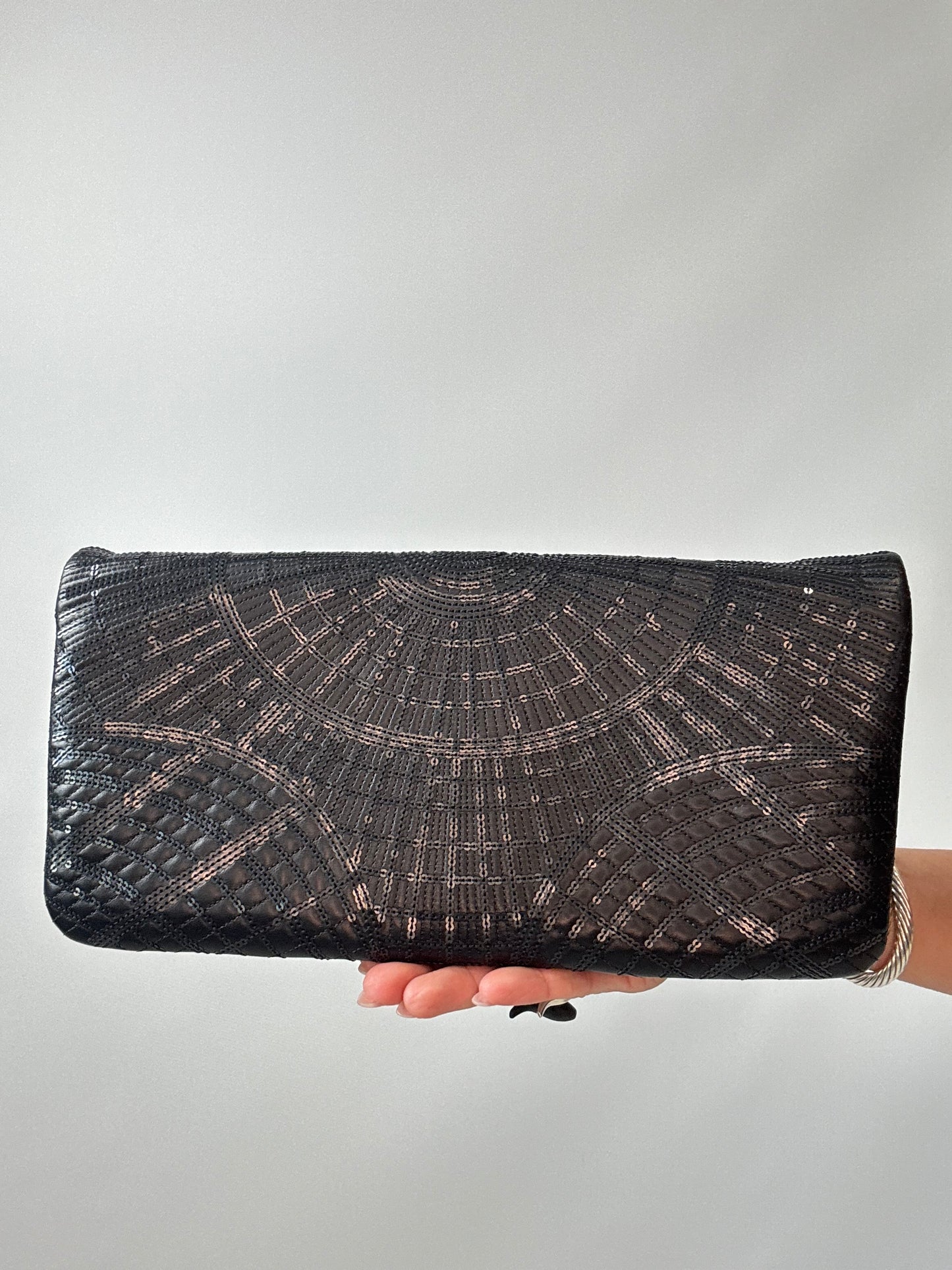Chanel 2011 Grand Palais Sequin Embroidered Large Flap Clutch