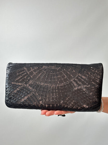Chanel 2011 Grand Palais Sequin Embroidered Large Flap Clutch
