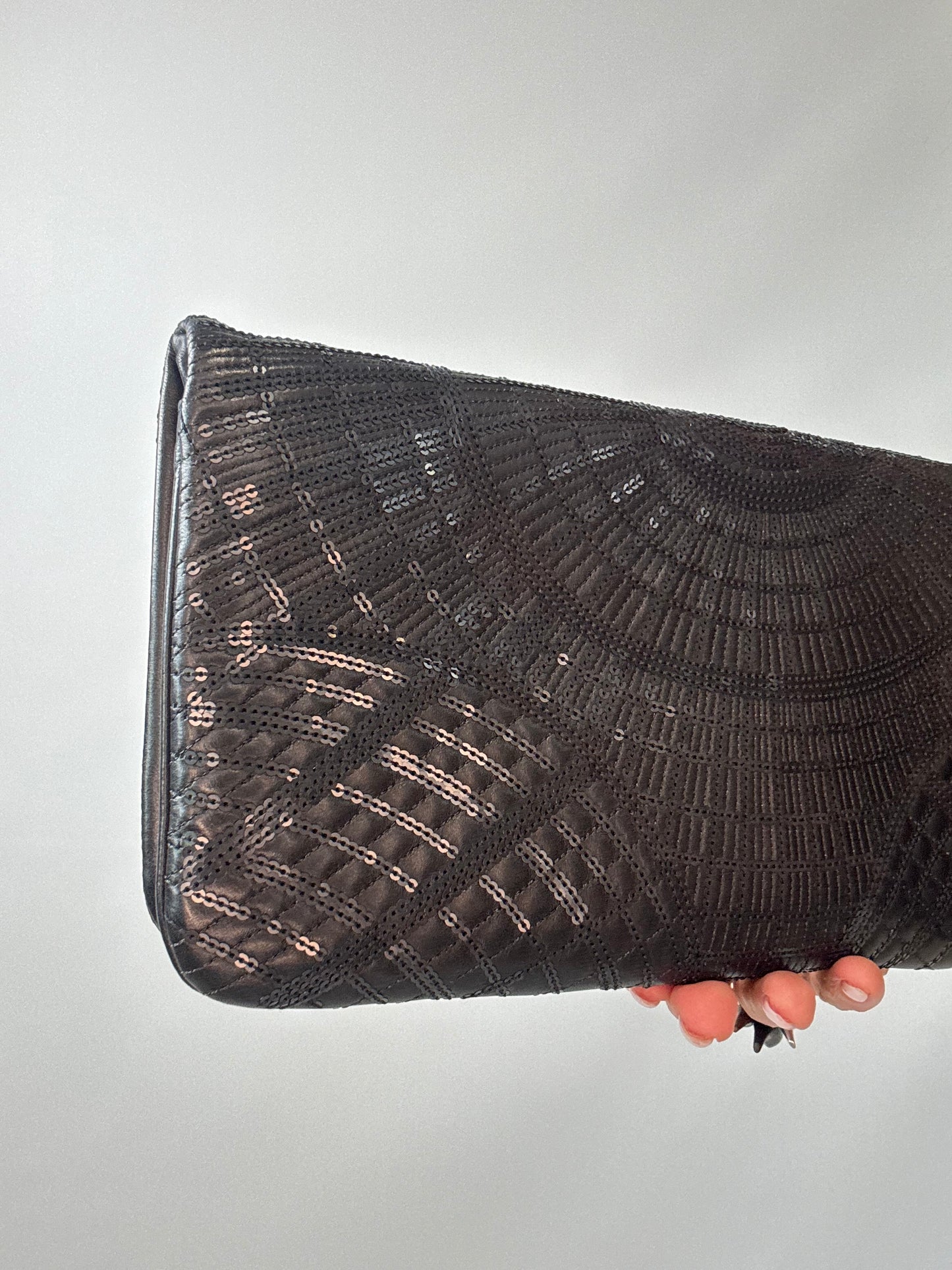 Chanel 2011 Grand Palais Sequin Embroidered Large Flap Clutch