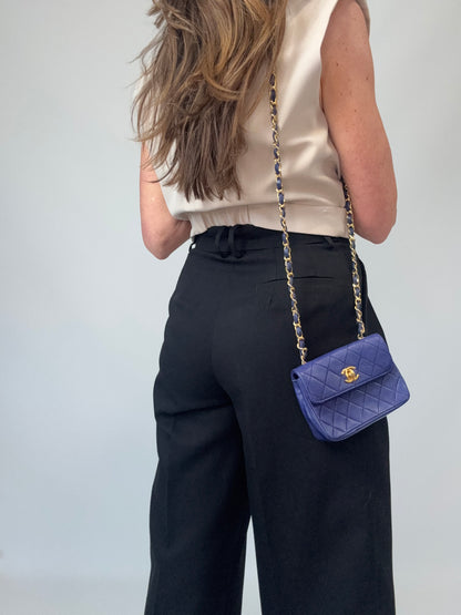 Chanel Mini Rectangular Classic Flap – Navy Lambskin GHW
