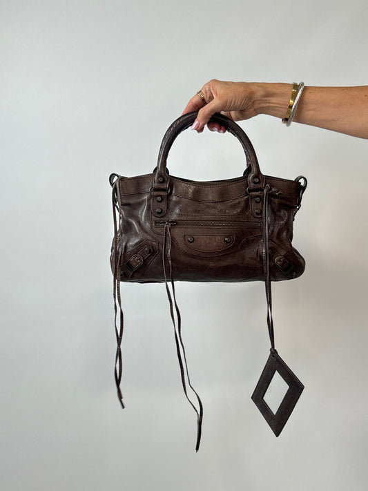 Balenciaga 2008 Classic First Motorcycle Bag — Brown Lambskin