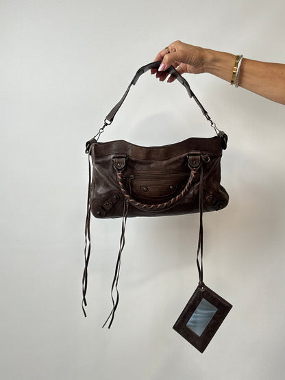 Balenciaga 2008 Classic First Motorcycle Bag — Brown Lambskin