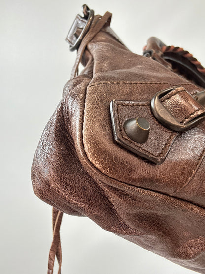 Balenciaga 2008 Classic First Motorcycle Bag — Brown Lambskin