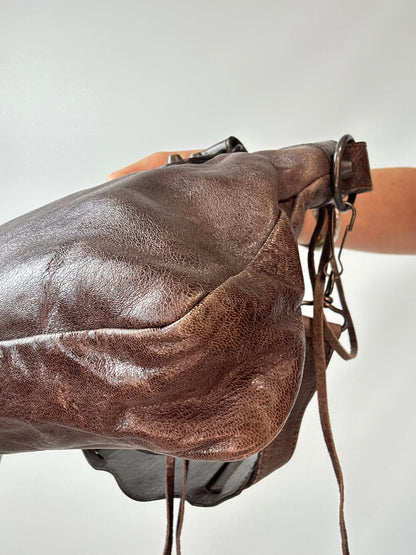 Balenciaga 2008 Classic First Motorcycle Bag — Brown Lambskin