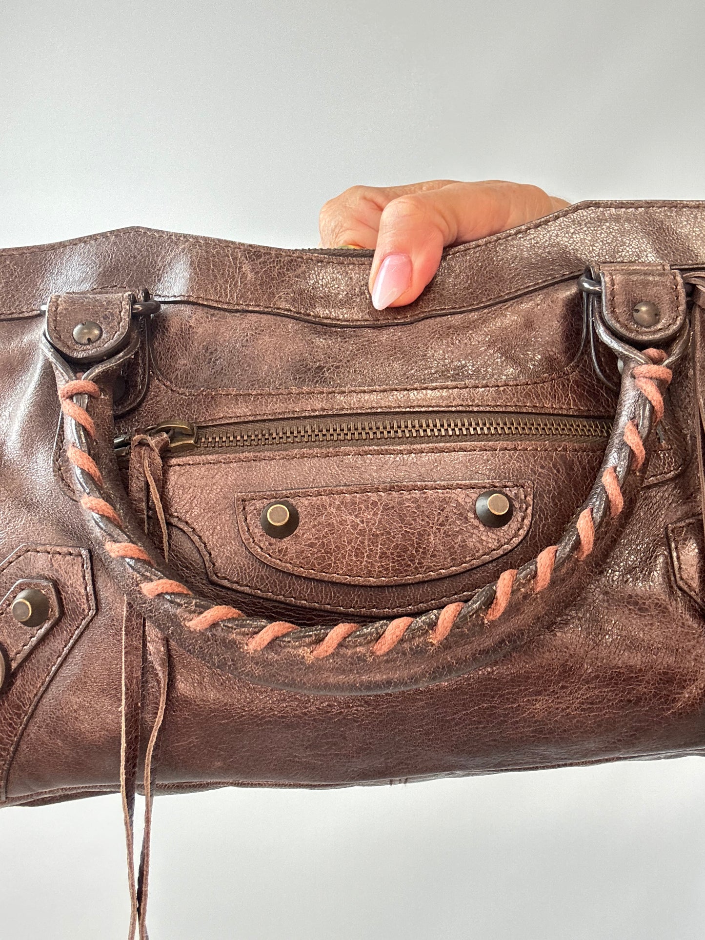 Balenciaga 2008 Classic First Motorcycle Bag — Brown Lambskin