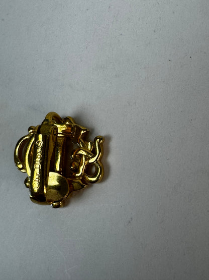 Christian Dior Vintage Logo Earrings